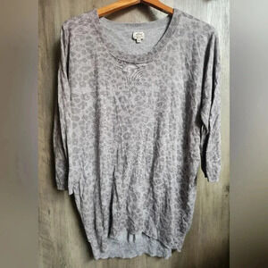 Aritzia Wilfred Silk Cashmere Blend Cheetah Print Light Weight Sweater Medium